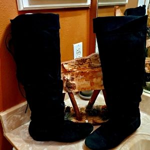 Enzo pull up suede boots